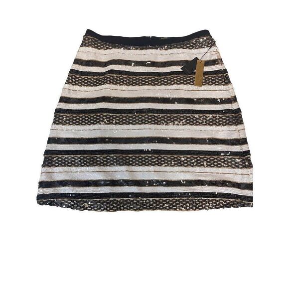 NWT MARÉE POUR TOI Sequin Stripe A-Line Skirt Size 16 - Picture 3 of 5